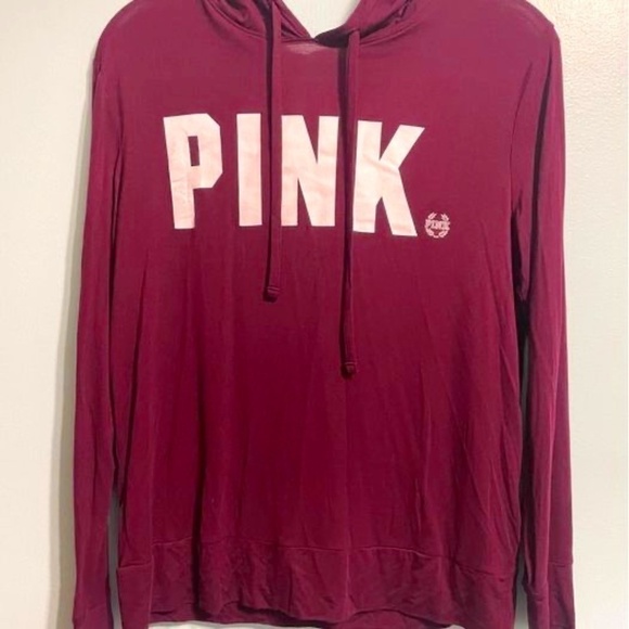 PINK by Victoria Secret‎ Women’s Long Sleeve Hooded Shirt Size XS - Picture 1 of 3